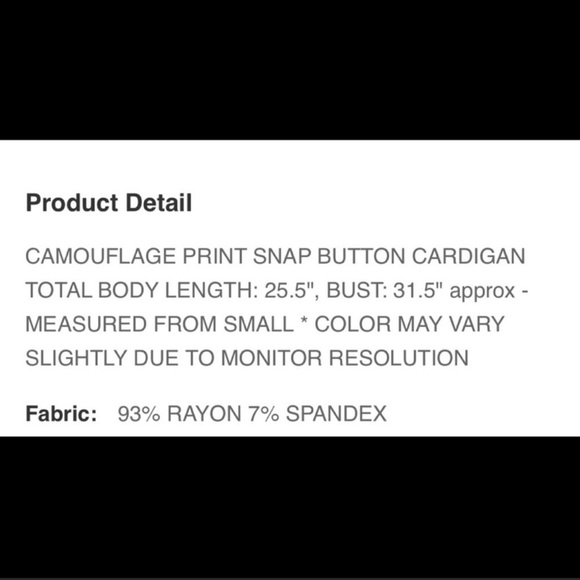 NEW‼️CAMOUFLAGE SNAP BUTTON cardigan- sweater - Picture 3 of 4